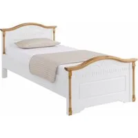 OTTO home Massivholzbett Graz, hohe Belastbarkeit, klassischer Landhausstil, FSC® zertifiziert (Breite/Belastbarkeit 180cm/220 KG, 90cm/=120KG), mit dekorativen Fräsungen, inklusive Lattenrost