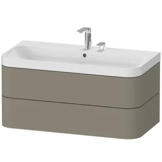 Duravit Happy D.2 Plus c-shaped Set wandhängend Stein Grau Seidenmatt 975x490x480 mm - HP4348E9292 HP4348E9292