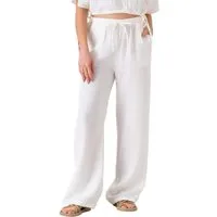 WENOR Palazzohose Damen Musselin-Hose - Sommerhose 100 % Baumwolle, elastischer Bund Weiter Beinverlauf, Musselinstruktur, luftiger Schnitt