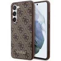 Guess Handyhülle Case Galaxy S24 Plus Kunstleder braun Logo golden 6,7 Zoll, Kantenschutz