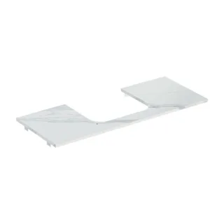 Geberit One Waschtisch-Platte 505115001 120x2x47cm, Ausschnitt mittig, Steinzeug, Marmoroptik weiß/matt