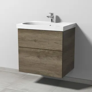 Sanipa 3way Waschtischunterbau zu Geberit Acanto Waschtisch mit 2 Auszügen, Eiche-Nebraska SM41637