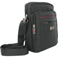 BAG STREET INTERNATIONAL Messenger Bag - Crossover Umhängetasche Schultertasche Medium Size Nylon Schwarz, Leicht