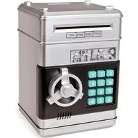 efaso Lernspielzeug Elektronische Spardose silber / Sparschwein mit Pin - Geld sparen
