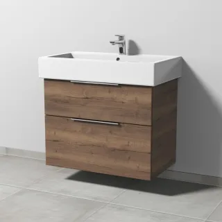 Sanipa 3way Waschtischunterbau zu Duravit Vero Waschtisch mit 2 Auszügen, Eiche-Tabak UM71750