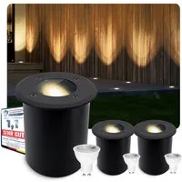 SSC-LUXon LED Gartenstrahler JUAVI Bodeneinbauleuchte IP67 schwarz mit GU10 3W warmweiß, Extra Warmweiß