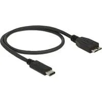 USB 3.2 Gen 2 Kabel, USB-C Stecker > Micro-USB Stecker, Adapter schwarz, 0,5 Meter