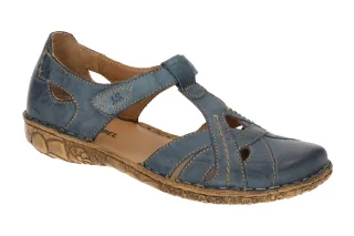 Josef Seibel Damen Sandale 79529 95 505 dunkelblau Keilabsatz Echtleder