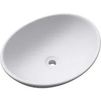 Mai & Mai Aufsatzwaschbecken Waschbecken Waschschale aus Keramik mit Nano-Versiegelung Oval Br205, pflegeleichte Oberfläche, hochwertige Keramik, ovale Form