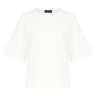 Übergroßes T-Shirt aus merzerisierter Baumwolle mit ellbogenlangen Ärmeln