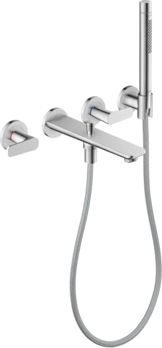 Hansgrohe 3-Loch Fertigset Wannemisch.Wand Unterputz Axor Citterio C mit Handbrause chrom, 49480000 49480000