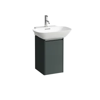 LAUFEN Waschtischunterschrank BASE 339x317x515 1 Tür Scharn. li Griff alu. f.WT H810302 verkehrsgrau H4030211102661