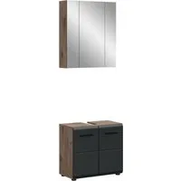 welltime Badmöbel-Set FLORENZ, 2-teilige Badkombination, hochwertige MDF-Front, (Set, 2-St., bestehend aus: 1 Waschbeckenunterschrank, 1 Spiegelschrank), Bad-Kombination, Bad-Möbel, Badezimmer, Kombination, Kombi