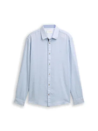 Tom Tailor - Regular Fit - strukturiertes Hemd blau - Gr. - L