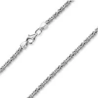 Materia Königskette Herren Halskette 2,5mm K29, 925 Sterling Silber massiv, rhodiniert