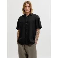 Jack & Jones Kurzarmhemd JJESUMMER LINEN BLEND RESORT SHIRT SS SN Baumwollmischung, relaxed fit