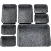 WENKO Organizer (Set, 7 St), Aufbewahrungsboxen für Schubladen, 3 Größen, recycelter Polyesterfilz
