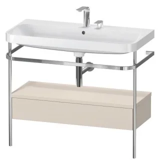 Duravit Happy D.2 Plus c-shaped Set mit Metallkonsole und Schubkasten Taupe Supermatt 975x490x850 mm HP4843E8383