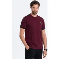 OMBRE T-Shirt Herren-T-Shirt aus Baumwolle mit kontrastierenden Einsätzen
