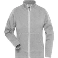 James & Nicholson Sweatjacke Leicht taillierte Damen Doppeljacke im Materialmix JN1809 Innen warmer Fleece, außen angenehmer Baumwoll-Jersey