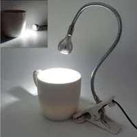 Rosnek LED Klemmtischleuchte LED-Leselicht, Clip-on Schreibtischlampe, USB, Augenschutz, Weißes Licht, Warmes Weiß, Weiße, 360° flexibel Schwanenhals