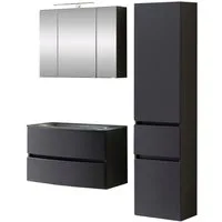 welltime Badezimmer-Set Kaunas, (Set, 3-St), bestehend aus Waschtisch-Set mit Seitenschrank, Breite 120 cm