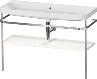 Duravit Happy D.2 Plus c-shaped Set mit Metallkonsole Weiß Hochglanz 1175x490x850 mm - HP4839N222200 HP4839N22220000