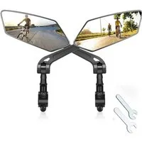 ibettertec Fahrradspiegel Fahrradspiegel,360° Klappbar & Drehbar Rückspiegel,Extra Große Bar End, Spiegel für Fahrrad Schlagfestes Echtglas,22-25mm