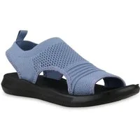 VAN HILL 21716837 FY6856 Damen Sandalen Jeans Blue 37 Sandale Damen Komfort Sandalen Bequeme Strick Freizeit