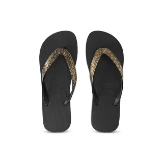 Python Bronze Flip Flop Schwarz