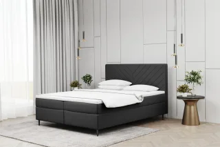 Boxspringbett Schlafzimmerbett BONITA 160x200cm in Stoff Matt Velvet Anthrazit