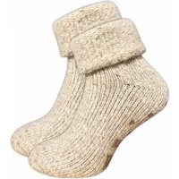 GAWILO ABS-Socken für Damen - Rutschfeste Haussocken mit Noppen - Dicke, warme Wolle (1 Paar) Warme Kuschelsocken aus Wolle helfen gegen kalte Füße - Stoppersocken