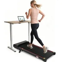 Vankel Laufband Walking Pad, Laufband, 1-6 km/h, fürs Homeoffice (Fernbedienung), Flaches Laufband, mit LED-Display