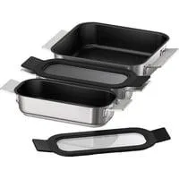 Pro Induction Flex Pfannen-Set HZ9FF030, 3-teilig edelstahl/schwarz, 1x medium, 2x klein mit Glasdeckel