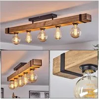 hofstein Deckenleuchte »Bollengo« moderne Deckenlampe aus Metall/Holz in Schwarz/Natur, ohne Leuchtmittel