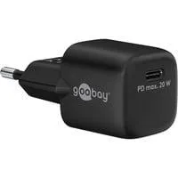 USB-C Schnellladegerät Nano, PD, GaN, 20 Watt schwarz, 1x USB-C, Power Delivery 3.0
