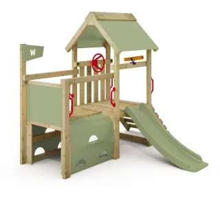 Kletterturm für Kleinkinder Playtower 2 - Stabiler Spielturm aus Massivholz mit 60 cm Plattform - Idealer Abenteuerspielplatz für den Garten Wickey