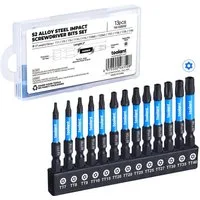 Toolant Bit-Schraubendreher Torx Bit-Set 25/27-tlg Extra-Hart, S2 Stahl, magnetisch, (Schrauberbit-Set, 27-teiliges Set), Torsionszone, CNC-gefräste Spitze, magnetisch