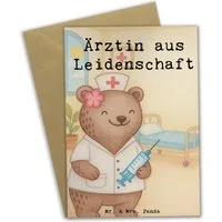 Mr. & Mrs. Panda Grußkarte Ärztin Leidenschaft Design, Grußkarte, Weiß, weihnachtskarten, hochze, Grußkarten jubiläumskarte Krankenhaus