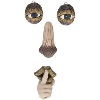 relaxdays Gartenfigur 2 x Baumgesicht mit Ruhe-Geste