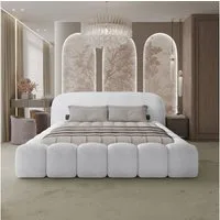 thematys Polsterbett ORLANDO - Cloud mit Bettkasten, Bouclé Bezug - 140x200 - 200x200cm - (Kopfteil in Oversize, Familienbett XXL)