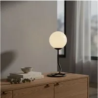 OTTO home Tischleuchte Orrell, ohne Leuchtmittel, Ø 12, H: 31,3 cm, Materialmix - Metallfuß mit weißem Glasschirm