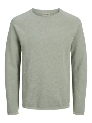 JACK&JONES - JJEHILL KNIT CREW NECK NOOS Iceberg Green - Gr. - S