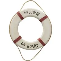 Meinposten Wanddekoobjekt Wandbild Rettungsring Maritim rot oder schwarz 20 cm Holz Wanddeko (1 St)