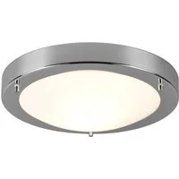 TRIO Leuchten LED Deckenleuchte, LED wechselbar, Warmweiß, Badezimmer-Lampen Decke, Bad-lampe & Gäste WC Chrom Treppenhaus, IP44