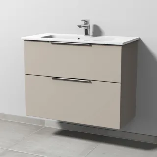 Sanipa 3way Waschtischunterbau zu Duravit ME by Starck Waschtisch mit 2 Auszügen, Kaschmir-Matt UP7231U