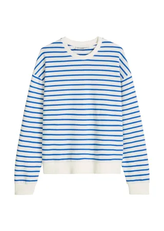 Marc OPolo DENIM - Streifen-Sweatshirt oversize Medium Blue - Gr. - XS