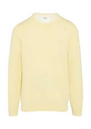 s.Oliver Red Label - Strickpullover mit Logo-Stickerei gelb - Gr. - XXL