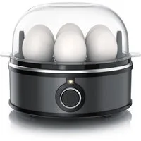 Arendo Eierkocher 7-Fach, Edelstahl, mit Warmhaltefunktion, 3 Härtegrade, für 1–7 Eier, Anzahl Eier: 7 St., 350 W, mit Einsatz für Eier, pochierte Eier & Omelette, Signalton, Egg Cooker