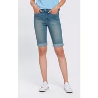 Arizona Jeansbermudas schmale Passform, krempelbarer Saum, Usedwaschung, hohe Leibhöhe